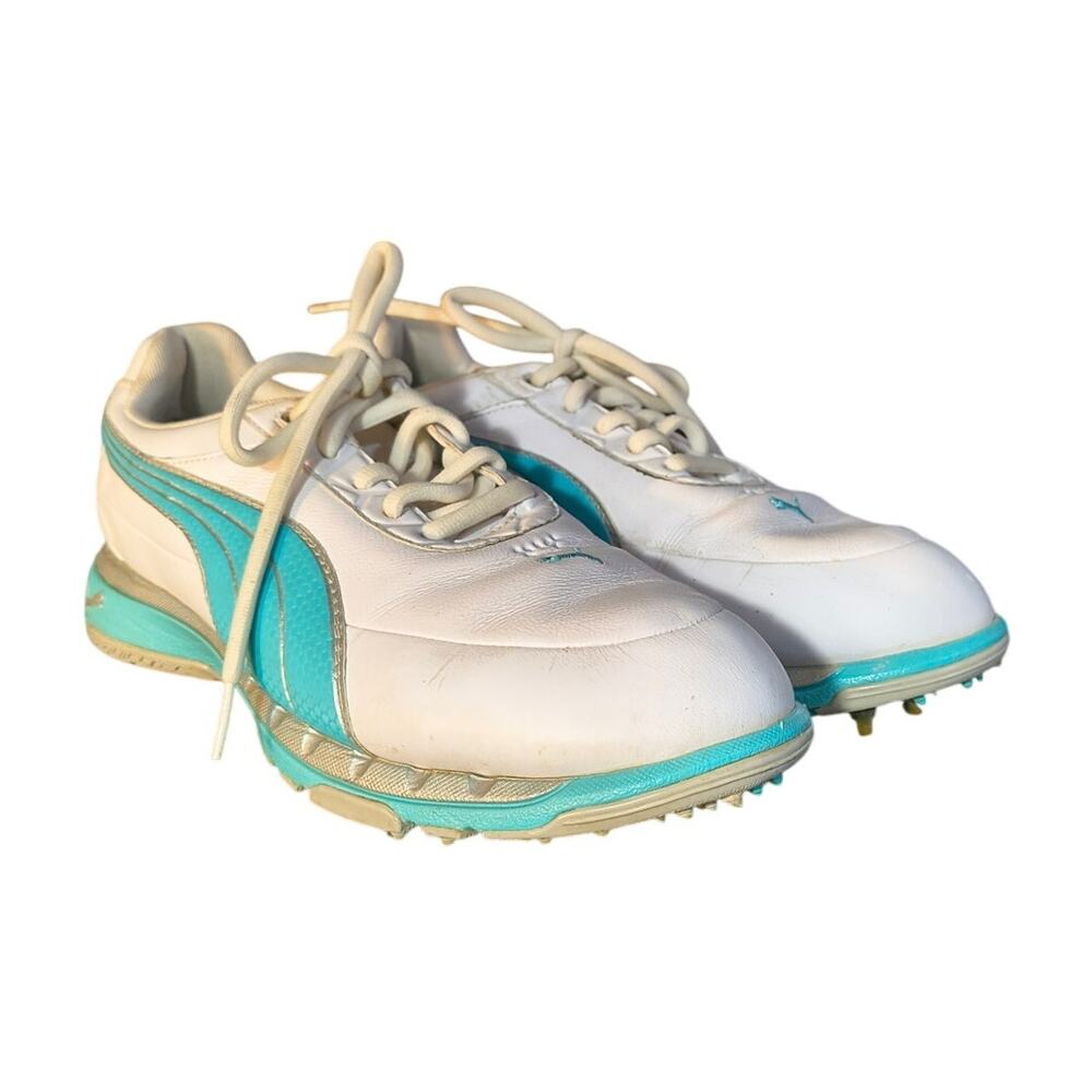 PUMA S2 QUILLTEC GOLF SHOES WHT/BLUE WOMENS SIZE 7